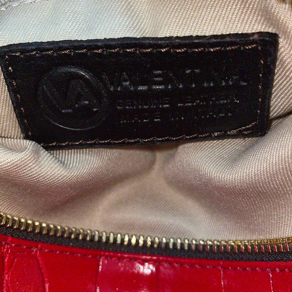 Valentina Red Cylinder Handmade Italian Handbag - Picture 7 of 9